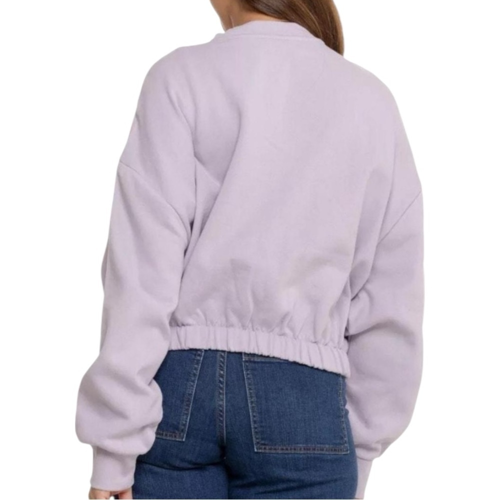 Levi’s Cropped Pullover Sweatshirt Lilac Purple Boxy Streetwear Women’s L - Picture 2 of 10